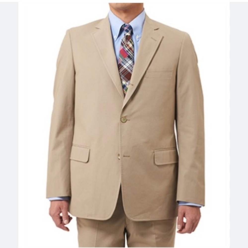 Brooks Brothers Brooksgate Lightweight Tan Beige Large 42 Wedding Made in USA